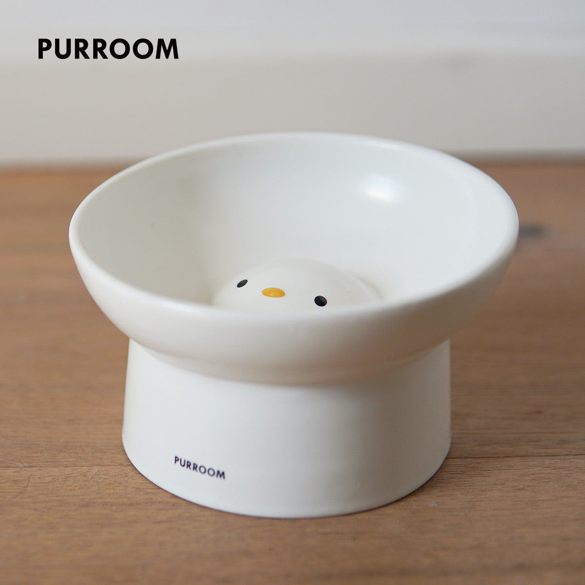 PURROOM Ceramic Slant Mouth Taller Pet Slow Food Bowl