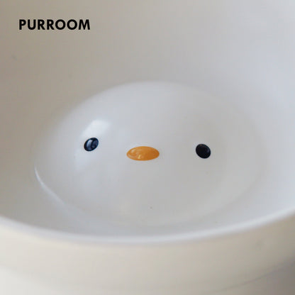 PURROOM Ceramic Slant Mouth Taller Pet Slow Food Bowl