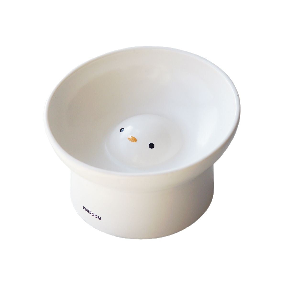 PURROOM Ceramic Slant Mouth Taller Pet Slow Food Bowl
